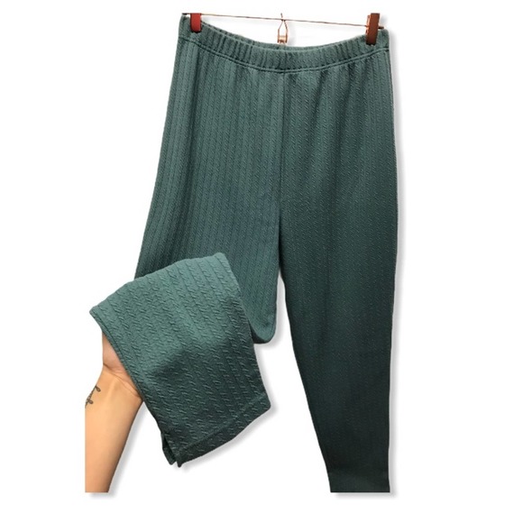 Vintage Towerhill | Teal Textured High Rise Pants - Picture 3 of 7